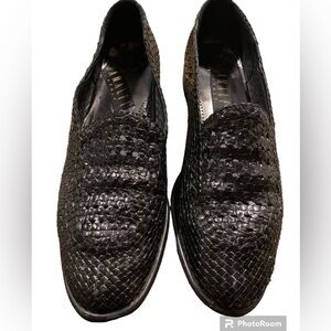 AMALFI MENS SLIP ON LOAFER WOVEN LEATHER DRESS SHOES SIZE 12